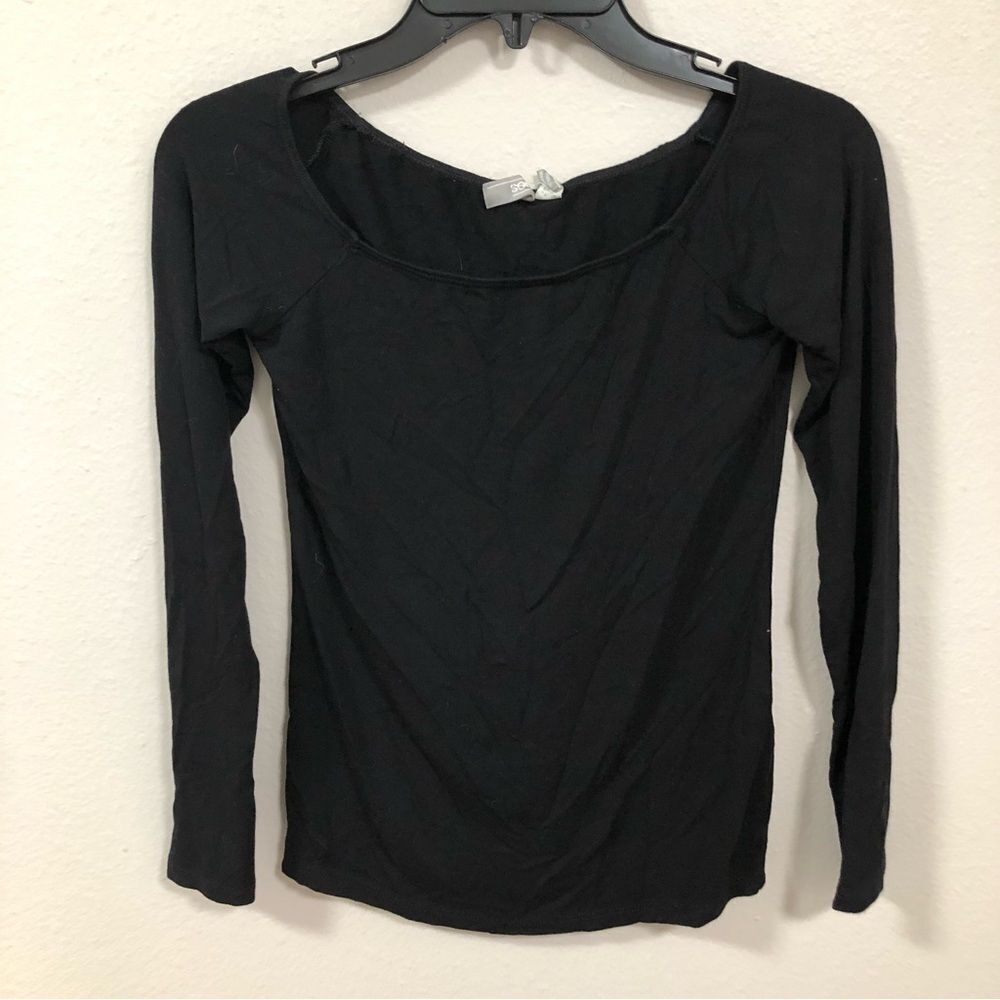 ASOS women's black off the shoulder long sleeve shirt SIZE 6